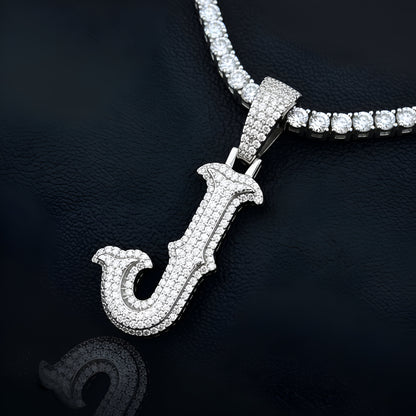 Moissanite Round Letter Initial Pendant A-Z | 2.50ct VVS D Color | 925 Silver