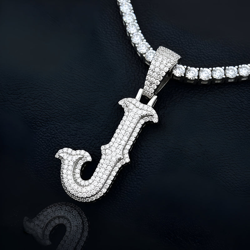 A-Z Letter Initials Round Style - Alphabet charm with Moissanite Diamond VVS D Color with 925 Silver 2.50 CARAT | PASSES DIAMOND TESTER! !