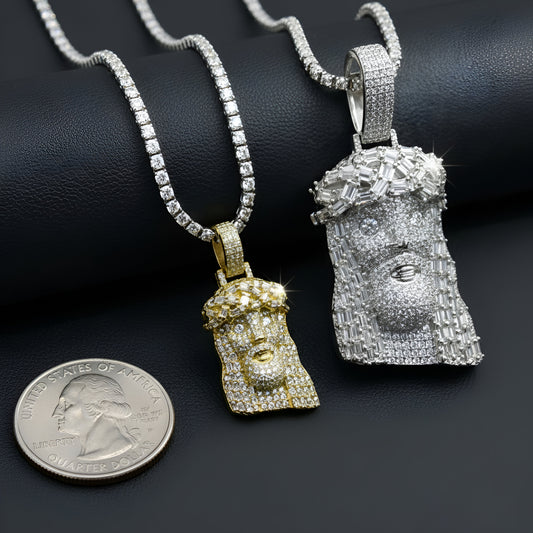 Hip Hop Jesus Pendant 925 Silver 14KT Gold Plated | Moissanite Diamond VVS D Color | PASS DIAMOND TESTER!!!