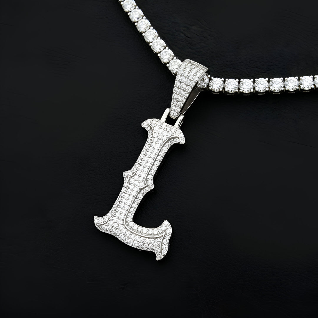 A-Z Letter Initials Round Style - Alphabet charm with Moissanite Diamond VVS D Color with 925 Silver 2.50 CARAT | PASSES DIAMOND TESTER! !