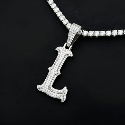Moissanite Round Letter Initial Pendant A-Z | 2.50ct VVS D Color | 925 Silver