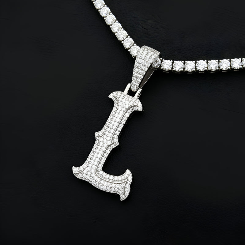 A-Z Letter Initials Round Style - Alphabet charm with Moissanite Diamond VVS D Color with 925 Silver 2.50 CARAT | PASSES DIAMOND TESTER! !