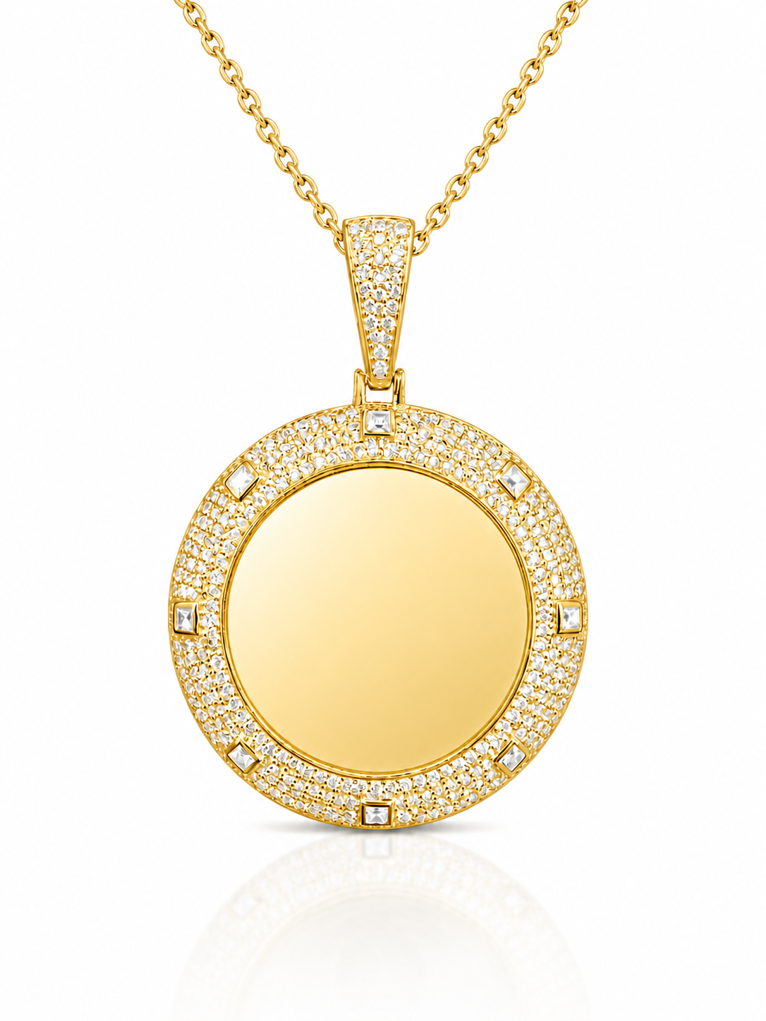 Custom Moissanite Photo Pendant | VVS D Color | 925 Silver | 40MM | Free Picture Fixing