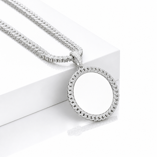 Moissanite Cuban link picture pendant VVS D color GRA certified 925 silver free picture fixing Atlanta