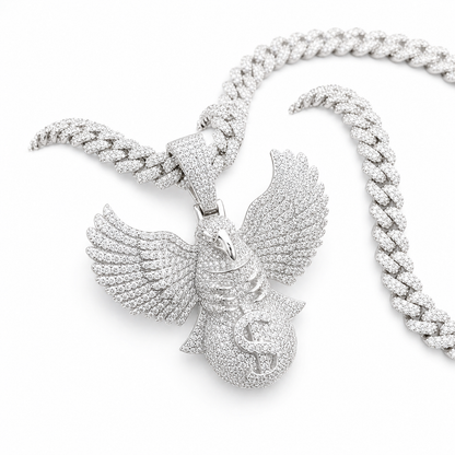Moissanite eagle charm hip hop iced out VVS D color GRA certified 925 sterling silver Atlanta Paradise Gems