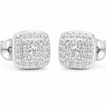 Moissanite square halo stud earrings 6.5MM screw back VVS D color GRA certified 925 silver Atlanta Paradise Gems
