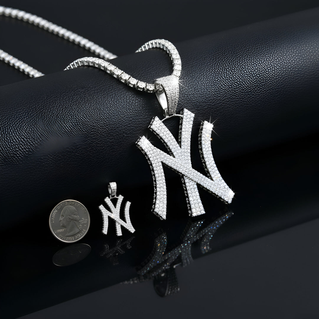 New York Pendant Iced out Moissanite Diamond VVS D Color | 925 Silver | PASS DIAMOND TESTER!!!