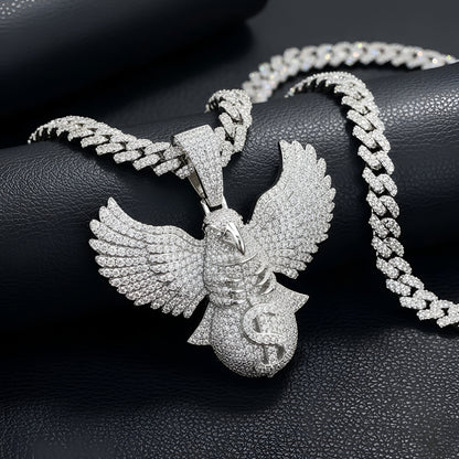 Eagle Charm Hip Hop Style | Moissanite Diamond VVS D Color | 925 Silver | PASS DIAMOND TESTER!!!