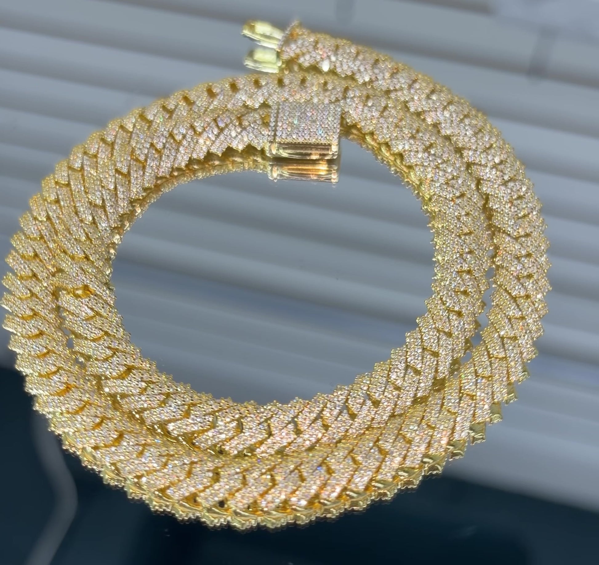 GRA certified moissanite Cuban link chain 8MM14k gold plated VVS D color passes diamond tester men women Atlanta