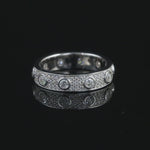 Round Moissanite Eternity Unisex Band, 925 silver, VVS D color GRA certified – Paradise Gems Atlanta
