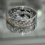 Mens Moissanite Half Eternity Ring 1.75CT, 925 silver, VVS D color GRA certified – Paradise Gems Atlanta