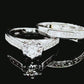 Women's Moissanite Diamond VVS D Color Engagement Wedding Promise Ring 2 pc | PASS DIAMOND TESTER!!!
