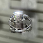 Moissanite Square Cluster Halo Ring 1.1CT, 925 silver, VVS D color GRA certified – Paradise Gems Atlanta