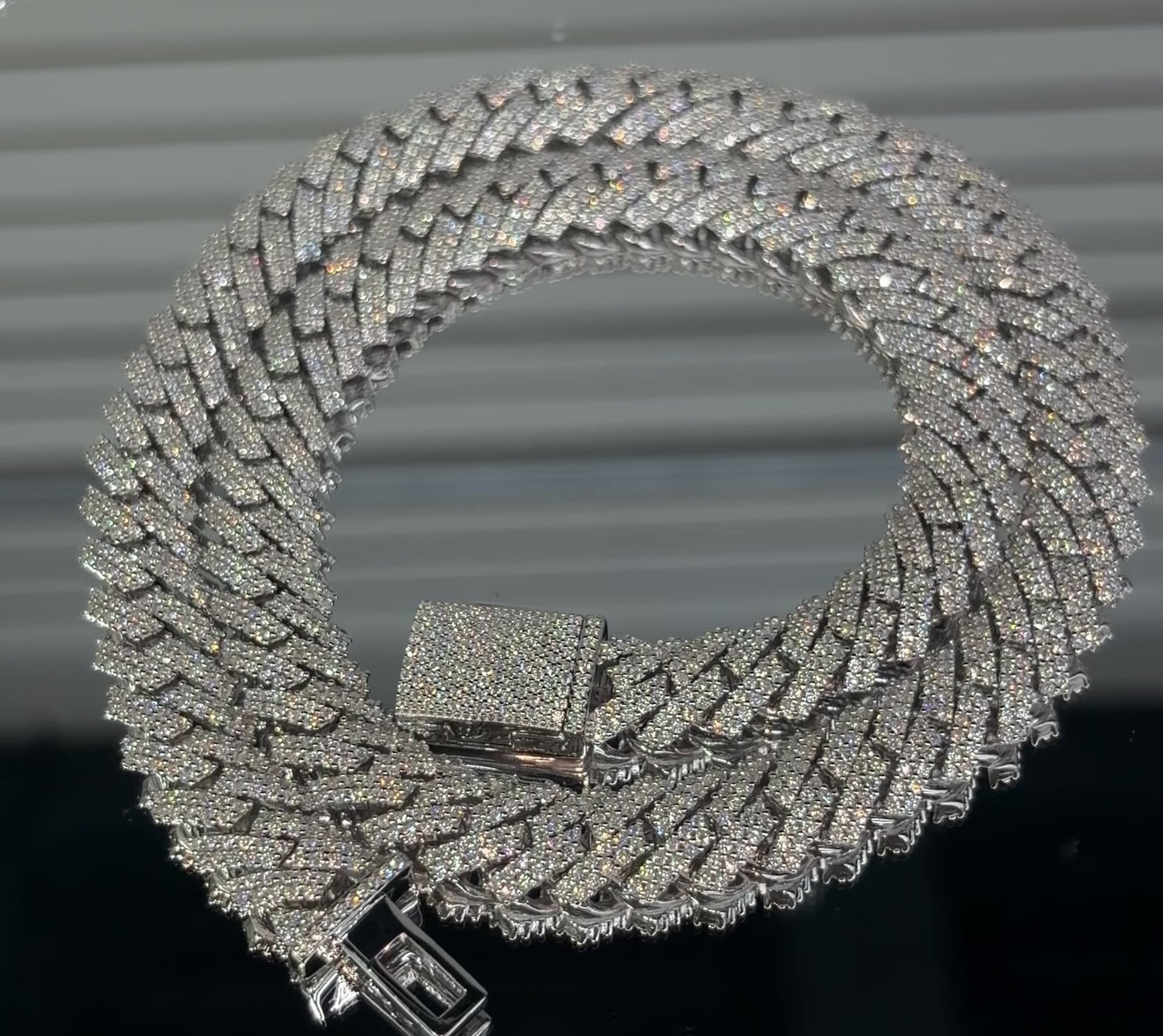 GRA certified moissanite Cuban link chain 12MM 925 silver VVS D color passes diamond tester men women Atlanta