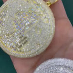Moissanite Globe Pendant 27.3CT 14K Gold, VVS D color GRA certified – Paradise Gems Atlanta