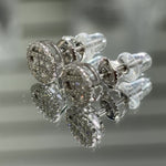 Moissanite Pave Cluster Stud Earrings 1CT, 925 silver, VVS D color GRA certified – Paradise Gems Atlanta