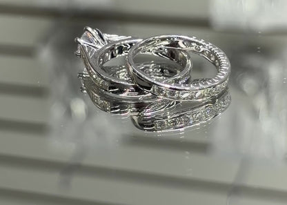 Moissanite Micro Pavé Bridal Ring Set 2.5CT | GRA Certified