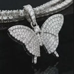 Moissanite Butterfly Charm Hip Hop Style, 925 silver, VVS D color GRA certified – Paradise Gems Atlanta