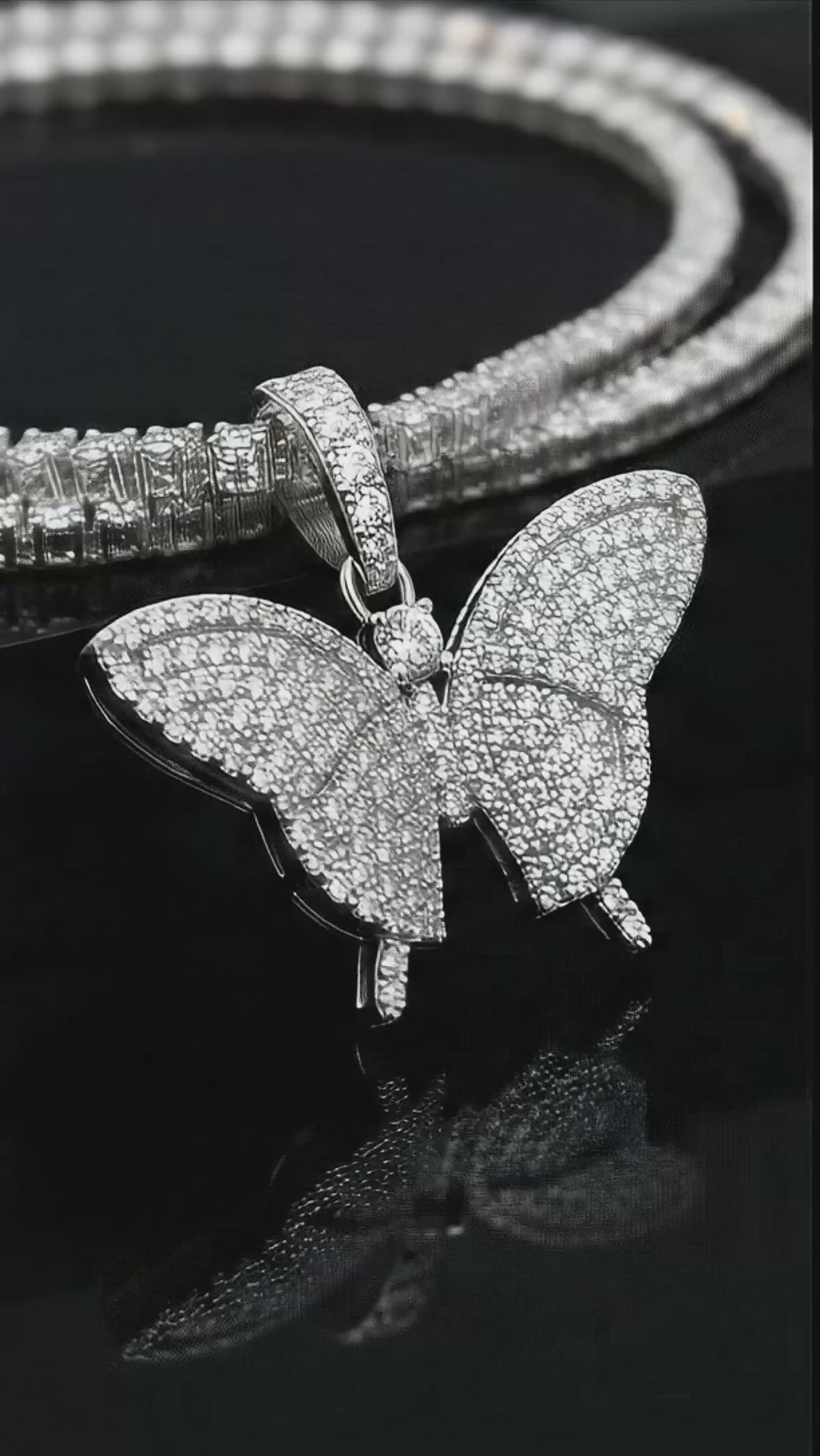 Moissanite Butterfly Charm Hip Hop Style, 925 silver, VVS D color GRA certified – Paradise Gems Atlanta