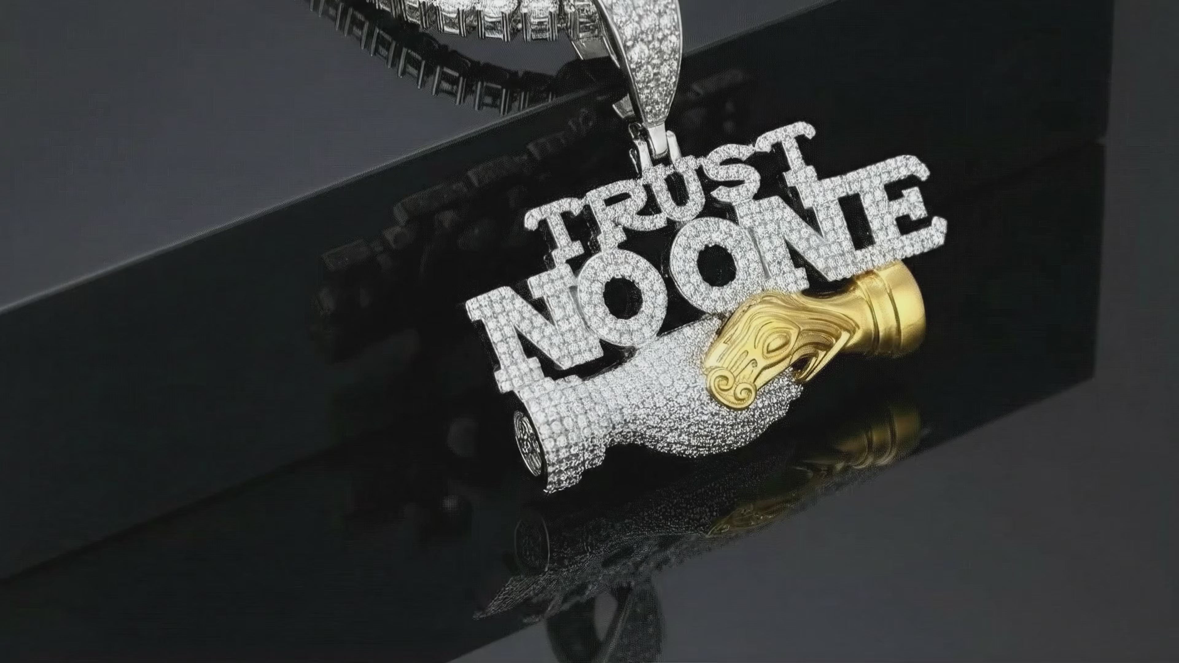 Moissanite Trust No One Pendant