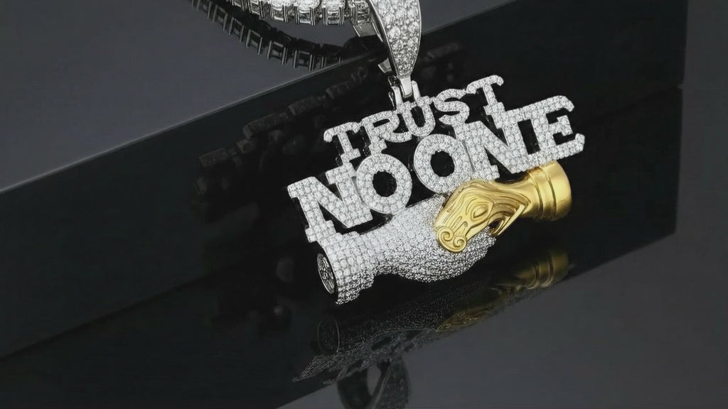 Moissanite Trust No One Pendant