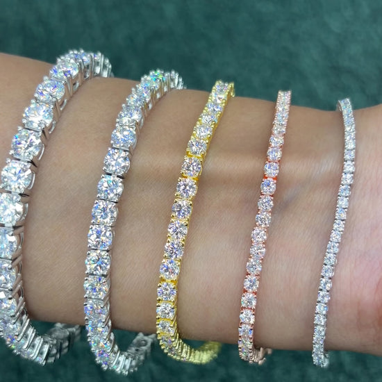 Rose gold moissanite tennis bracelet VVS D color GRA certified 925 silver women gift
