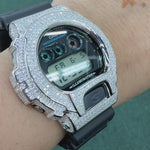 Iced Out G-Shock DW6900 Moissanite Watch, 925 silver, VVS D color GRA certified – Paradise Gems Atlanta