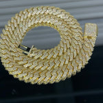 GRA certified moissanite Cuban link chain 12MM  14k Gold925 silver VVS D color passes diamond tester men women Atlanta