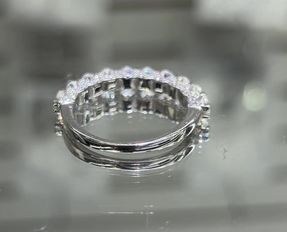 U-Prong Moissanite Half Eternity Wedding Band – 1CT VVS1 D Color | 925 Sterling Silver | GRA Certified