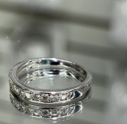 Round Moissanite Diamond Full Eternity Stackable Ring 1 Carat