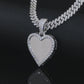 Elegant Heart Shape Moissanite VVS D color Diamond Picture/ Memory Charm | 925 Silver| PASS DIAMOND TESTER!!!