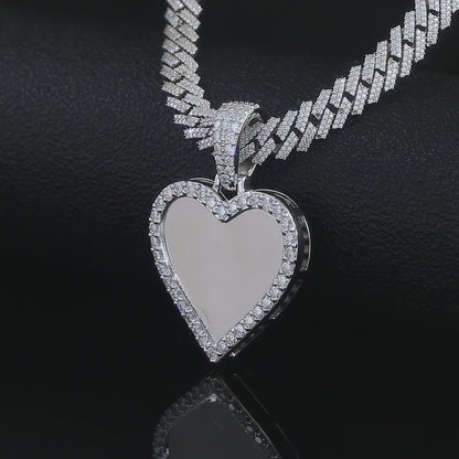 moissanite heart memory pendant