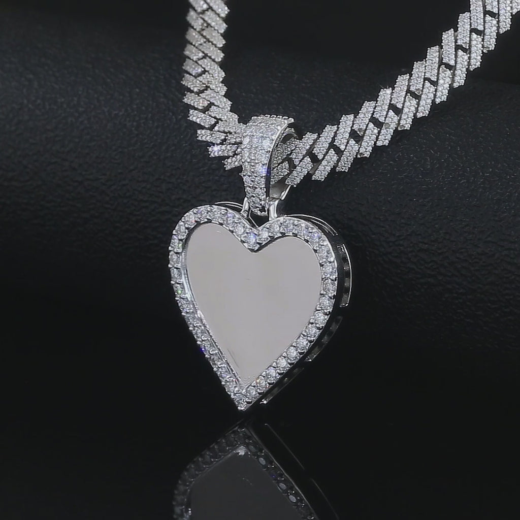 moissanite heart memory pendant