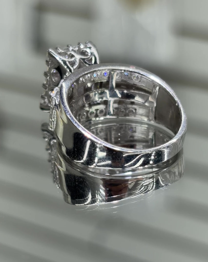Princess Cut Moissanite Cinderella Ring 2CT, 925 silver, VVS D color GRA certified – Paradise Gems Atlanta