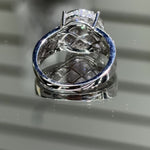 Round Moissanite Cluster Ring 1.5CT, 925 silver, VVS D color GRA certified – Paradise Gems Atlanta