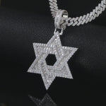 Moissanite Star David Pendant Iced Out