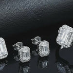 Halo moissanite necklace emerald cut pendant VVS D color 925 silver – Paradise Gems Atlanta
