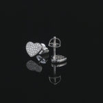 Moissanite 3D Heart Iced Out Stud Earrings, 925 silver, VVS D color GRA certified – Paradise Gems Atlanta