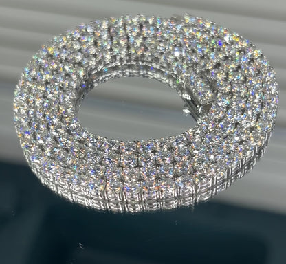 Moissanite Tennis Chain 4MM 925 Silver for Men Women — VVS D Color GRA Certified Passes Diamond Tester