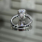 Emerald Cut Moissanite Halo Ring 2CT, 925 silver, VVS D color GRA certified – Paradise Gems Atlanta