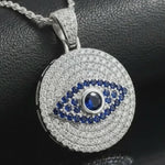 Moissanite Evil Eye Pendant Cactus Chain, 925 silver, VVS D color GRA certified – Paradise Gems Atlanta