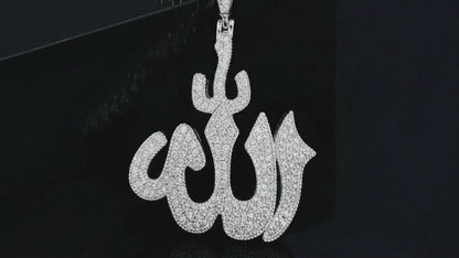 Moissanite Allah Charm | VVS D Color Colorless | 925 Sterling Silver | Fashion Jewelry