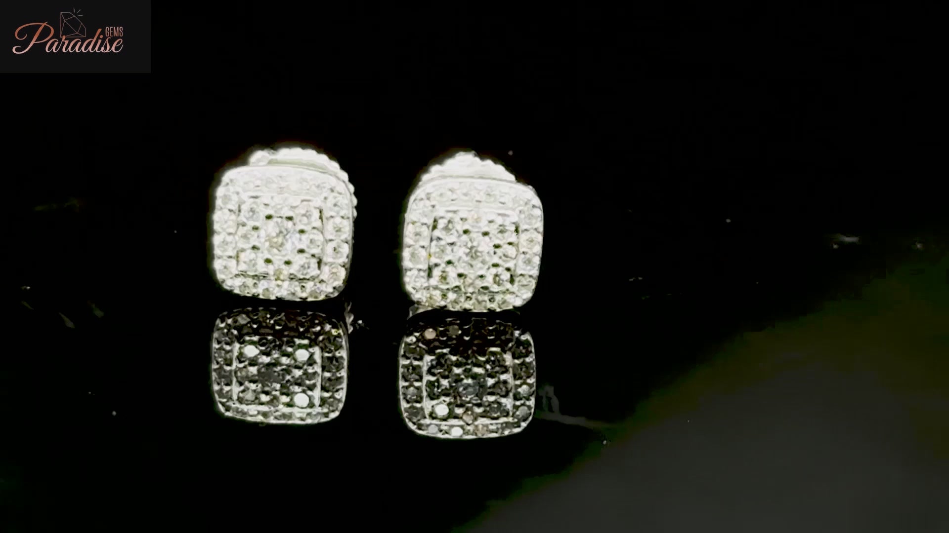 Moissanite Square Halo Stud Earrings 6.5MM, 925 silver, VVS D color GRA certified – Paradise Gems Atlanta