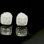 Moissanite Square Halo Stud Earrings 6.5MM, 925 silver, VVS D color GRA certified – Paradise Gems Atlanta