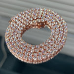 Moissanite Tennis Chain 4MM Rose Gold, 925 silver, VVS D color GRA certified – Paradise Gems Atlanta