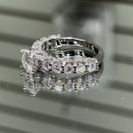 Round Moissanite Pave Engagement Ring 2.5CT, 925 silver, VVS D color GRA certified – Paradise Gems Atlanta