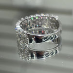 Moissanite Baguette Half Eternity Band, 925 silver, VVS D color GRA certified – Paradise Gems Atlanta