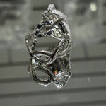 Mens Dollar Sign Moissanite Ring VVS, 925 silver, VVS D color GRA certified – Paradise Gems Atlanta