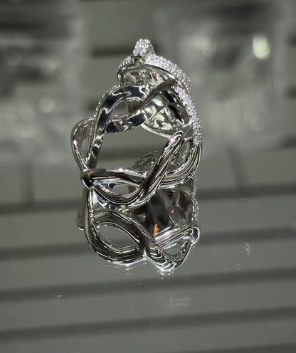Mens Dollar Sign Moissanite Baguette Ring VVS | Passes Diamond Tester