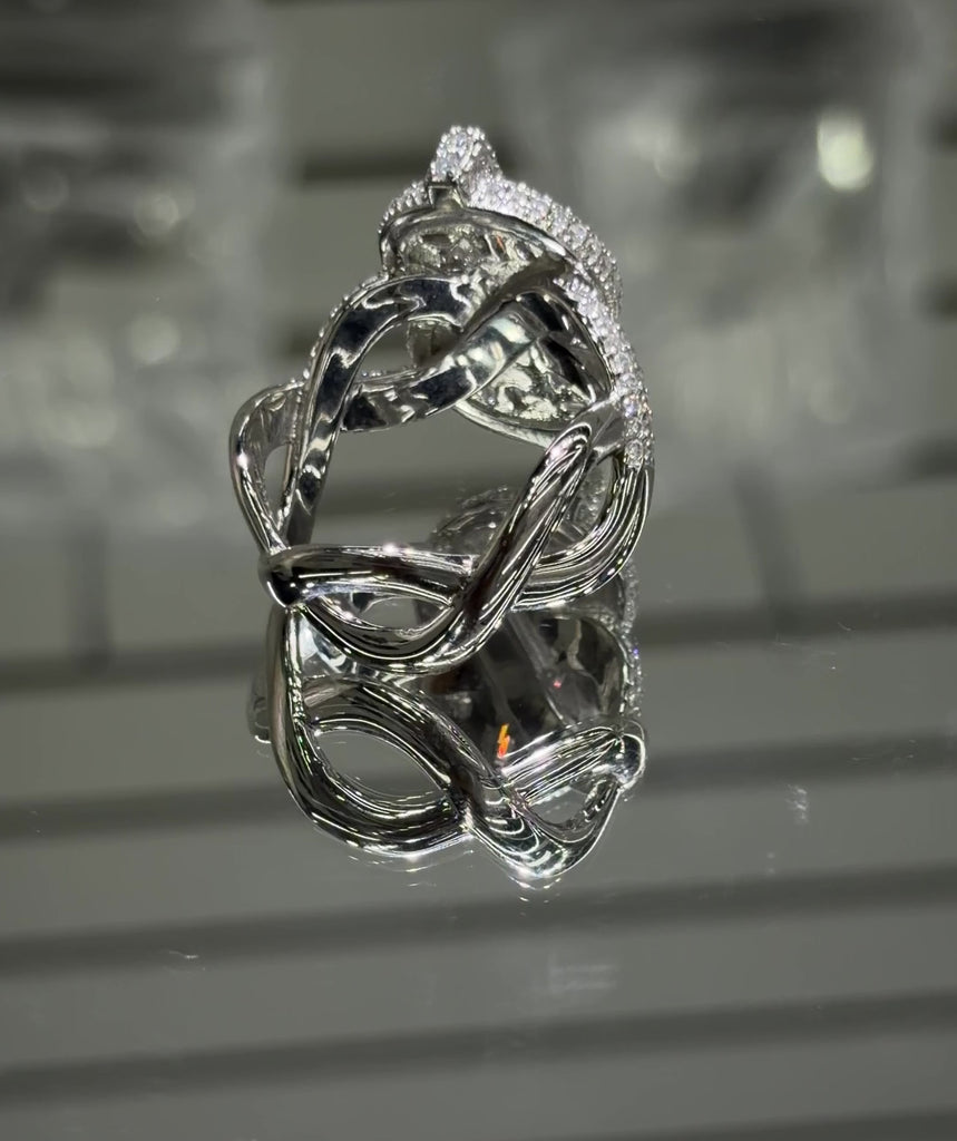 Mens Dollar Sign Moissanite Ring VVS, 925 silver, VVS D color GRA certified – Paradise Gems Atlanta